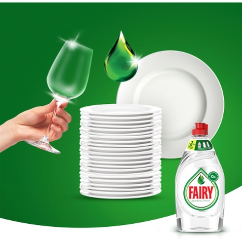 Засіб для ручного миття посуду Fairy Pure & Clean 450 мл (8001090837424)