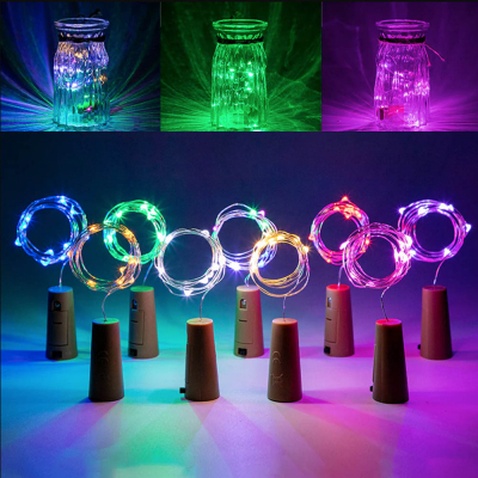 Гірлянда ColorWay пробка для пляшки на батарейках LED 20/2М (5шт/уп) кольорова (CW-GC-20L2BMC)