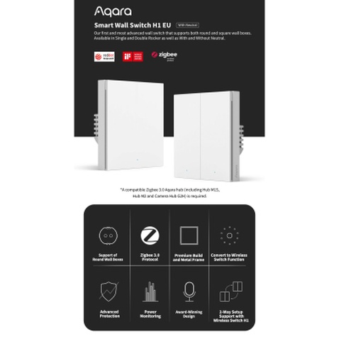 Кнопка управління бездротовими вимикачами Aqara H1 (WS-EUK02) (WS-EUK02)