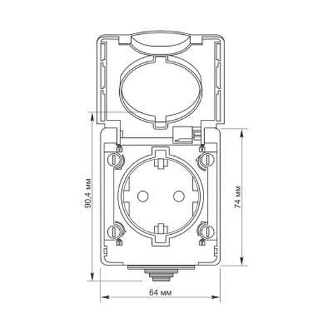 Розетка Videx BINERA IP65 зовнішня 1ая із заземленням сірка (BINERA IP65 наружная 1ая с заземлением сера)