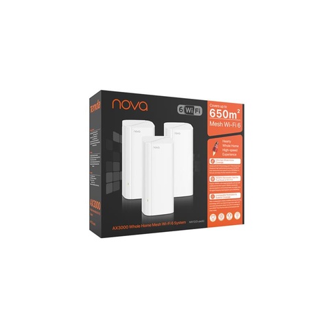 WiFi Mesh система  Tenda MX12 (3-pack) (AX3000, 1xGE WAN/LAN, 2xGE LAN, 4x3dBi Internal antenna)