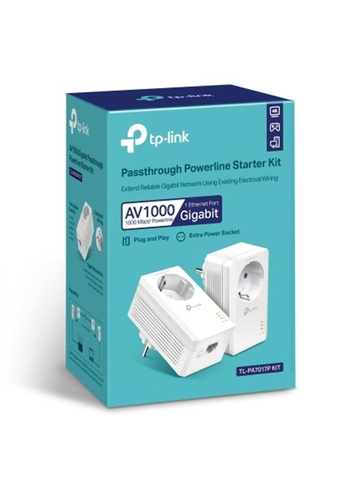 Комплект адаптерів Powerline TP-Link TL-PA7017p KIT (AV2 1000, 1xGE, розетка, 2 pack)