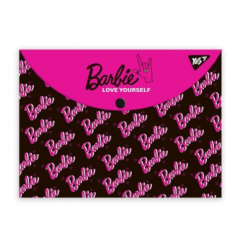 Папка - конверт  Yes на кнопці А4 Barbie (492002)