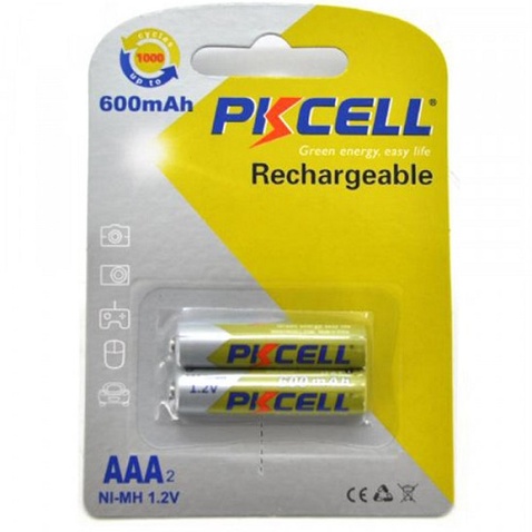 Акумулятор  PKCELL PC/AAA600-2BR AAA/HR03 600mAh NiMH Rechargeable Battery Blister/2pcs