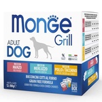 Вологий корм для собак Monge Dog Grill Mix Chicken and Turkey, Beef, Cod Fish 12*100 г (8009470017510)