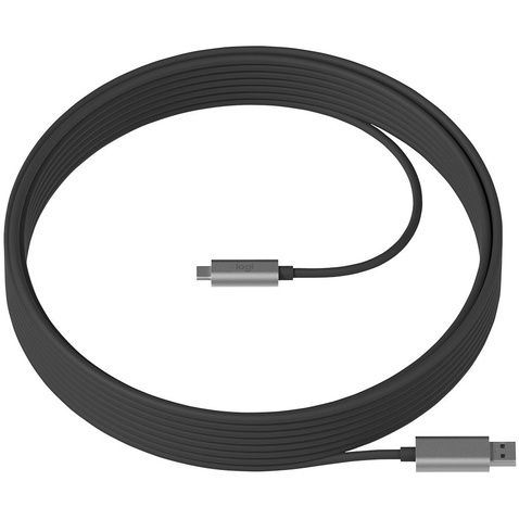 Кабель LOGITECH STRONG USB 3.1 CABLE - GRAPHITE - USB - WW - 10M AOC CABLE