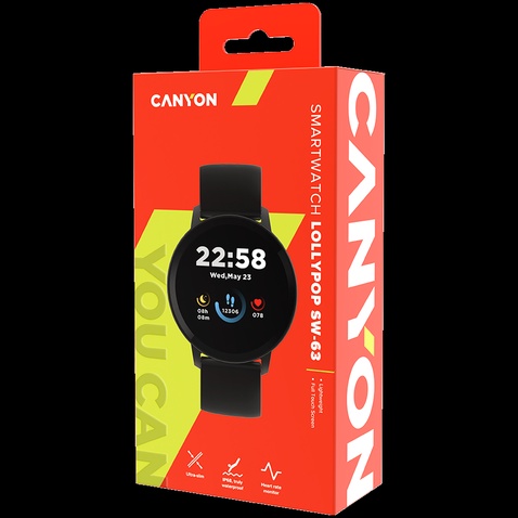 Смарт годинник Canyon Lollypop SW-63 Black (CNS-SW63BB)