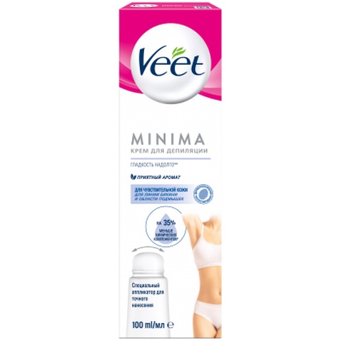 Крем для депіляції Veet Minima для чутливої шкіри з аплікатором 100 мл (4680012390618)