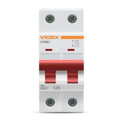 Автоматичний вимикач Videx RS4 RESIST 2п 25А С 4,5кА (VF-RS4-AV2C25)