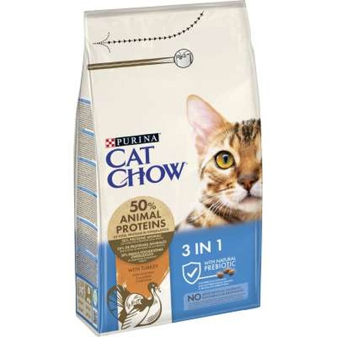 Сухий корм для кішок Purina Cat Chow Feline 3 в 1 з індичкою 1.5 кг (7613034155139)