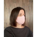 Захисна маска для обличчя Red point Горошок біло-рожевий M (ХБ.02.Т.54.61.638)