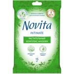 Серветки для інтимної гігієни Novita Intimate комплекс Amiderm 15 шт. (4823071631555)