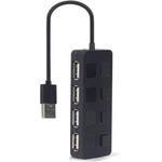 Концентратор Gembird USB 2.0 4 ports switch black (UHB-U2P4-05)