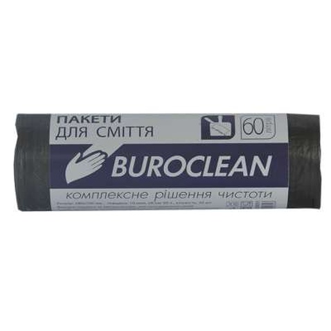 Пакети для сміття Buroclean чорні 60 л 40 шт. (4823078910653)