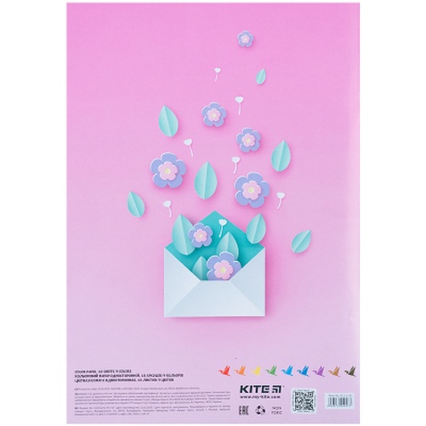 Кольоровий папір Kite А4, 18 аркушів /9 кольорів (K21-1250)