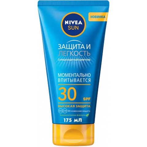 Засіб від засмаги Nivea Sun крем-гель Захист та легкість SPF 30 175 мл (4005900698438)