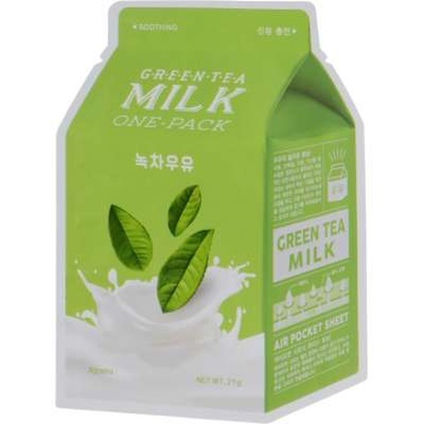 Маска для обличчя A'pieu Green Tea Milk One-Pack 21 г (8806185780278)