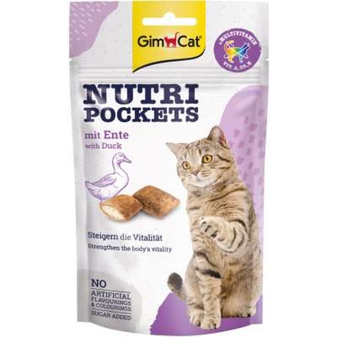 Ласощі для котів GimCat Nutri Pockets Качка + Мультивітамін 60 г (4002064419220)