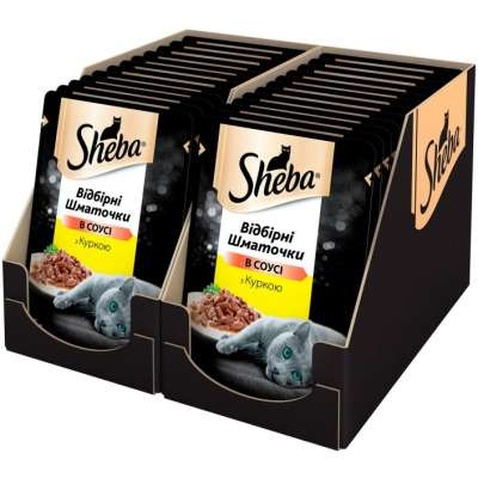 Вологий корм для кішок Sheba cig POU з куркою в соусі 85 г (4770608257170)