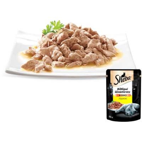 Вологий корм для кішок Sheba cig POU з куркою в соусі 85 г (4770608257170)