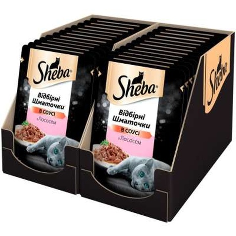 Вологий корм для кішок Sheba cig POU з лососем у соусі 85 г (4770608257279)