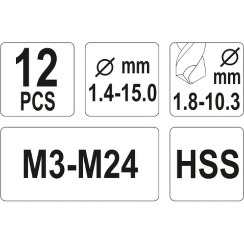 Екстрактор Yato YT-0591 набір 12шт (YT-0591)