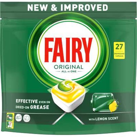 Таблетки для посудомийних машин Fairy Original All in One Lemon 27 шт. (8006540726891)