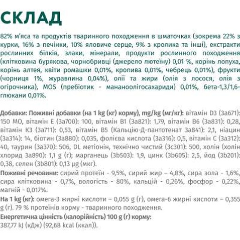 Вологий корм для собак Optimeal з кроликом та чорницею в соусі 100 г (4820215369855)