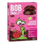 Цукерка Bob Snail Равлик Боб яблучно-малинові в чорному шоколаді 60 г (4820219341345)