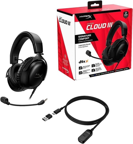 Навушники HyperX Cloud III 3.5mm/USB-A/USB-C Black 727A8AA