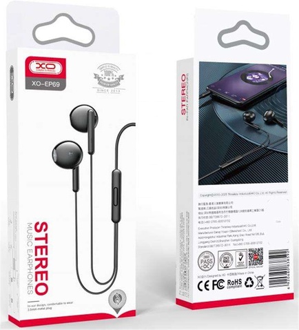 Навушники XO EP69 Black (XO-EP69-BK)