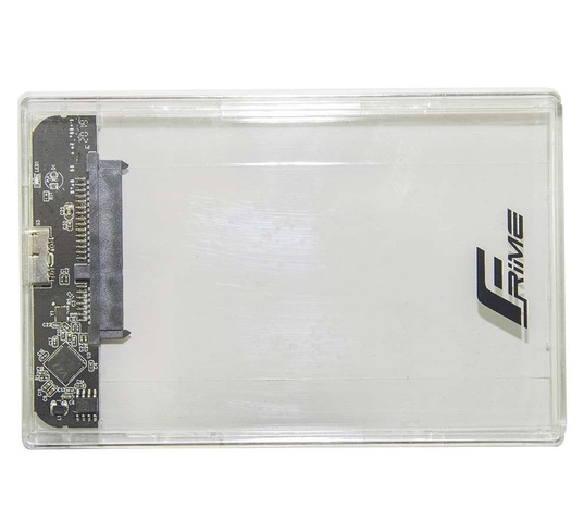 Кишеня зовнішня Frime SATA HDD/SSD 2.5", USB 3.0, Plastic, Clear (FHE80.25U30)