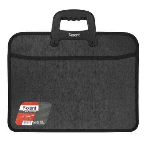 Папка - портфель Axent А4, 2 compartments, black, with zipper closure (1612-01-А)