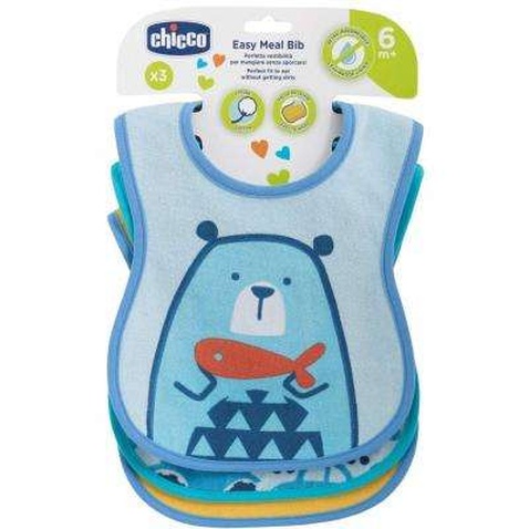 Слинявчик Chicco WEANING BIB 3 шт для хлопчика (16301.20)