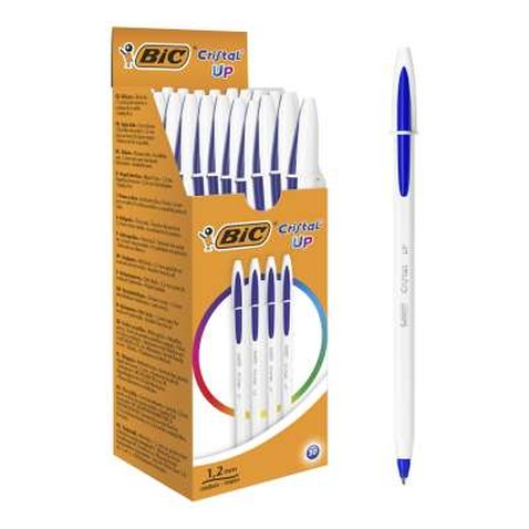 Ручка кулькова Bic Cristal Up з білим шестигранним корпусом Синя (bc949879)