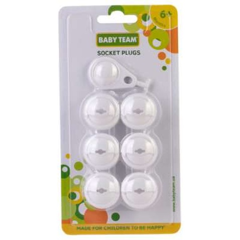 Заглушка для розетки Baby Team 6 шт + 1 ключ (7600)