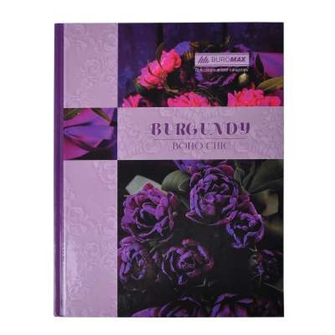 Канцелярська книга Buromax Boho Chic A4 в клітинку 96 листів Фіолетова (BM.2400-207)