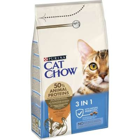 Сухий корм для кішок Purina Cat Chow Feline 3 в 1 з індичкою 1.5 кг (7613034155139)