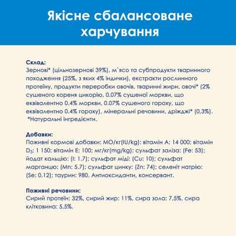 Сухий корм для кішок Purina Cat Chow Feline 3 в 1 з індичкою 1.5 кг (7613034155139)