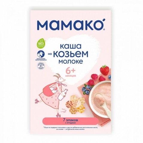 Дитяча каша MAMAKO 7 злаків з ягодами на козячому молоці 200 г (1105418)