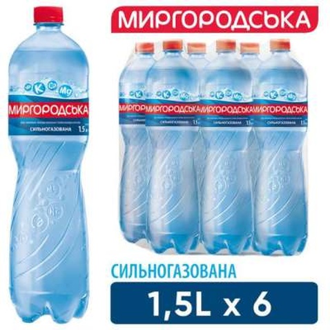 Мінеральна вода Миргородська 1.5 л газ пет (4820000430012)