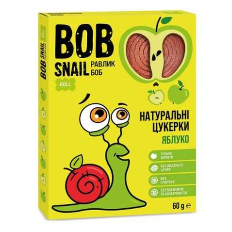 Цукерка Bob Snail Равлик Боб Яблуко 60г (4820162520149)