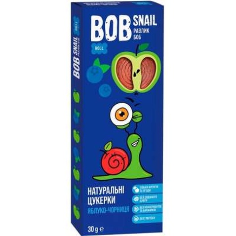 Цукерка Bob Snail Равлик Боб Яблуко-Чорниця, 30 г (4820206080066)