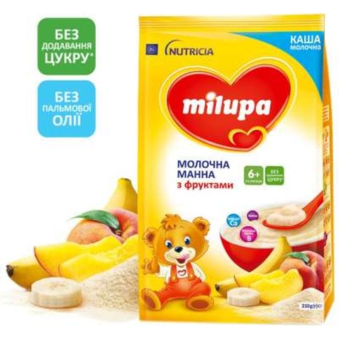 Дитяча каша Milupa Молочна Манна з фруктами 210 г (5900852930041)