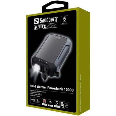 Батарея універсальна Sandberg 10000mAh, Hand Warmer, flashlight 1W, USB-C/USB-A 2A/5V (420-65)