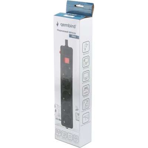 Мережевий фільтр живлення Gembird SPG5-G-10B-PRO