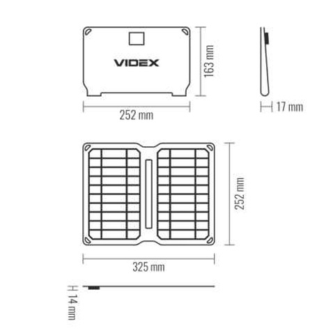 Портативна сонячна панель Videx VSO-F510U (VSO-F510UU)