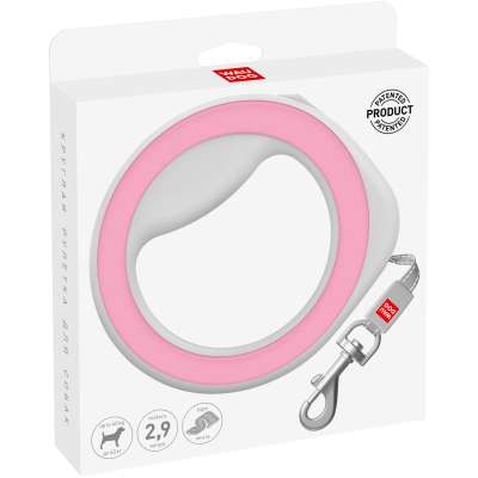 Повідок для собак WAUDOG R-leash світловідбиваюча стрічка XS-M до 40 кг 2.9 м рожевий (81277)