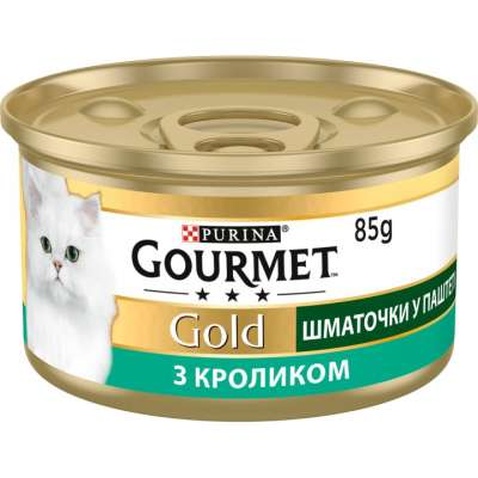 Паштет для котів Purina Gourmet Gold. З кроликом. Шматочки в паштеті 85 г (7613033706271)