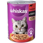 Консерви для котів Whiskas з яловичиною в соусі 400 г (5900951305382)